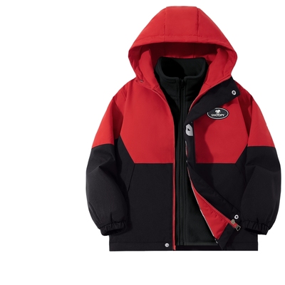 史努比男童加绒外套三合一冲锋衣