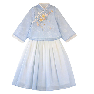 女童新中式套装裙子2026新款春装儿童国风旗袍小女孩日常可穿汉服