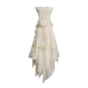 EVAN【正版现货】ycbt暗黑设计感蕾丝刺绣花朵吊带上衣衬衫半身裙