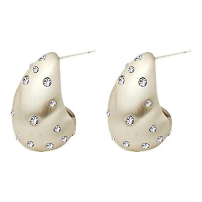 镶钻水滴磨砂时髦网红耳环气质