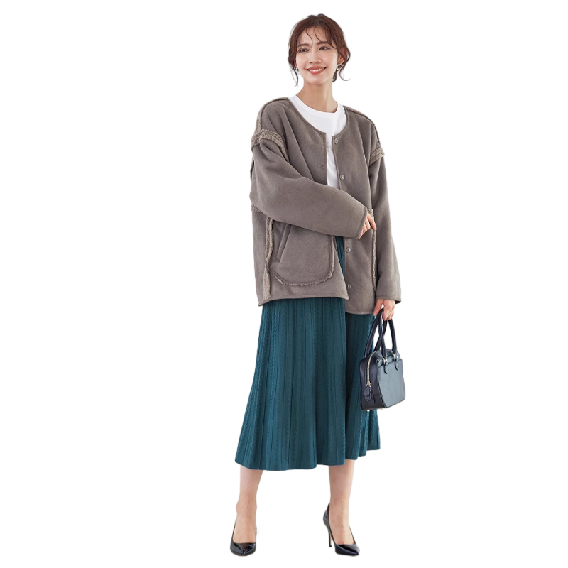 Tiaclasse日系宽松时尚两面穿羊羔毛夹克冬季新款女式慵懒风