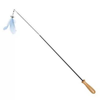 赛级长杆钢丝耐咬羽毛逗猫棒