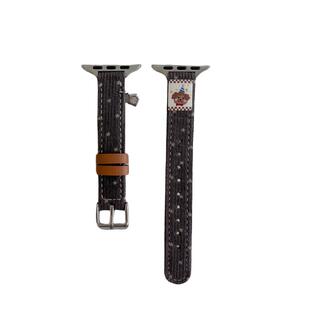 适用applewatchS11/10秋冬可爱灯芯绒礼帽小狗表带苹果手表ultra3/2女闺蜜iwatch9/8/7/6新款休闲百搭SE腕带