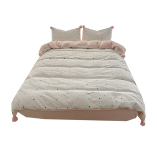 是个软妹｜ins奶油彩色波点加厚牛奶绒四件套1.8床笠冬珊瑚法莱绒