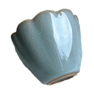 朱家汝窑茶杯开片原产地汝瓷莲心闻香杯非遗手工窑口朱法喜主人杯