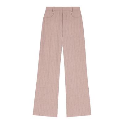 Maje条纹宽松休闲阔腿裤西裤