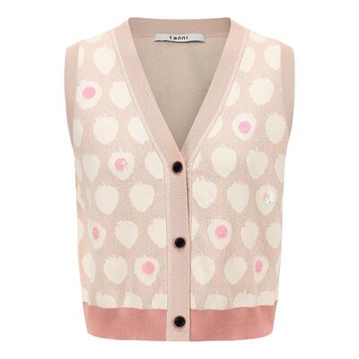 tanni波点草莓百搭短款针织背心