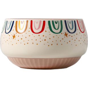 川岛屋可爱儿童餐具陶瓷碗家用漂亮的米饭小碗一人食碗具盘子套装