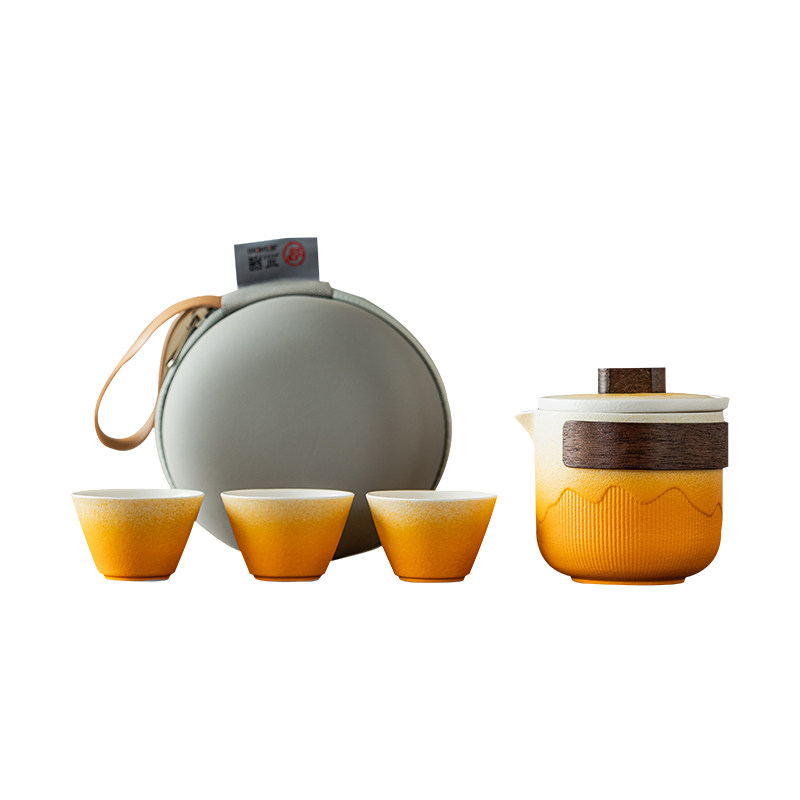杰晟便携快客杯一壶三杯露营茶具