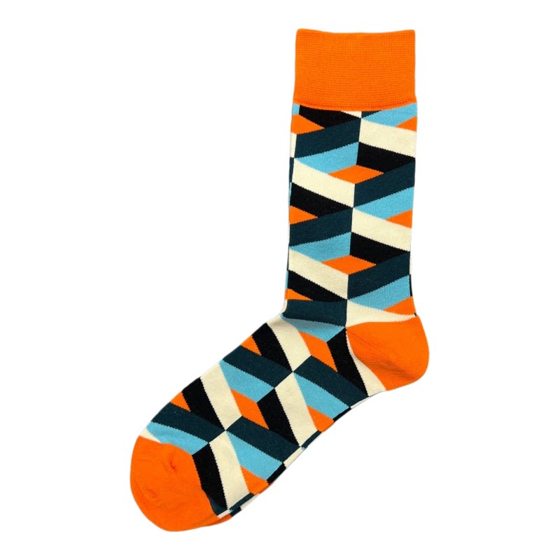 happysocks袜子男菱形格波点潮袜