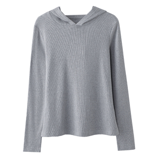 连帽长袖t恤女薄款卫衣2026早春新款打底衫外穿秋衣百搭帽衫上衣