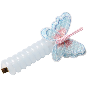 甜美儿童蝴蝶卷卷电话线发圈女童双马尾头绳编发发绳日韩皮筋头饰