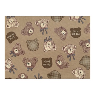 日本进口布料cosmo20支纯棉diy手工抱枕布艺卡通服装布摩卡泰迪熊