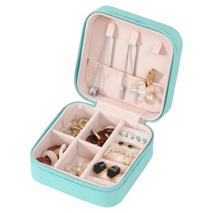 便携式首饰盒耳钉耳环项链戒指收纳盒小型精致家居饰品盒子