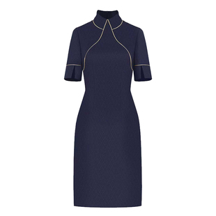 连衣裙女高端职业装空姐旗袍改良版包裙售楼部前台迎宾接待工作服