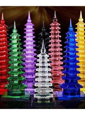 文昌塔十三层摆件七层办公室书房家居客厅书房书桌送学生水晶九层