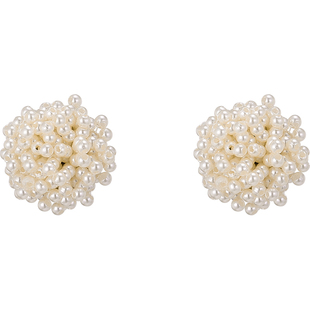 韩国ins风串珠花团锦簇法式小众耳钉女小众设计气质复古耳环高级