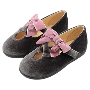 little winkaa小温卡女童魔术贴交叉蝴蝶结舞蹈鞋公主布鞋LW23002