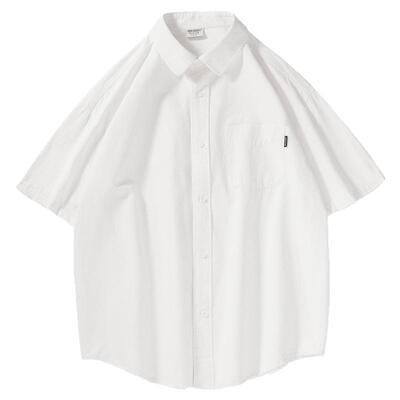 CityBoy日系叠穿纯色短袖衬衫