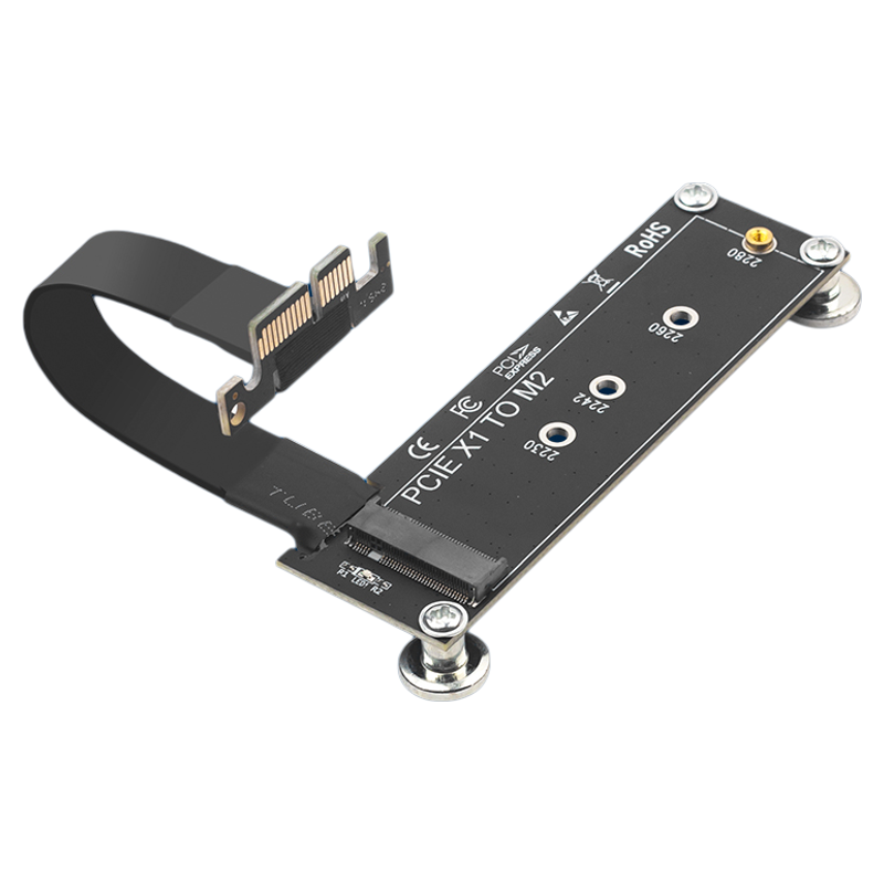 pci-e转固态硬盘转接卡延长线支持3.0x1pcie转m.2 NVMESSD四挡硬盘尺寸可调转接线
