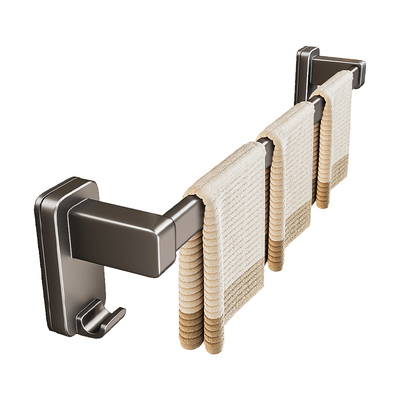 免打孔浴室浴巾毛巾挂杆