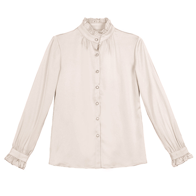 立领春秋洋气新款时尚风雪纺衬衫