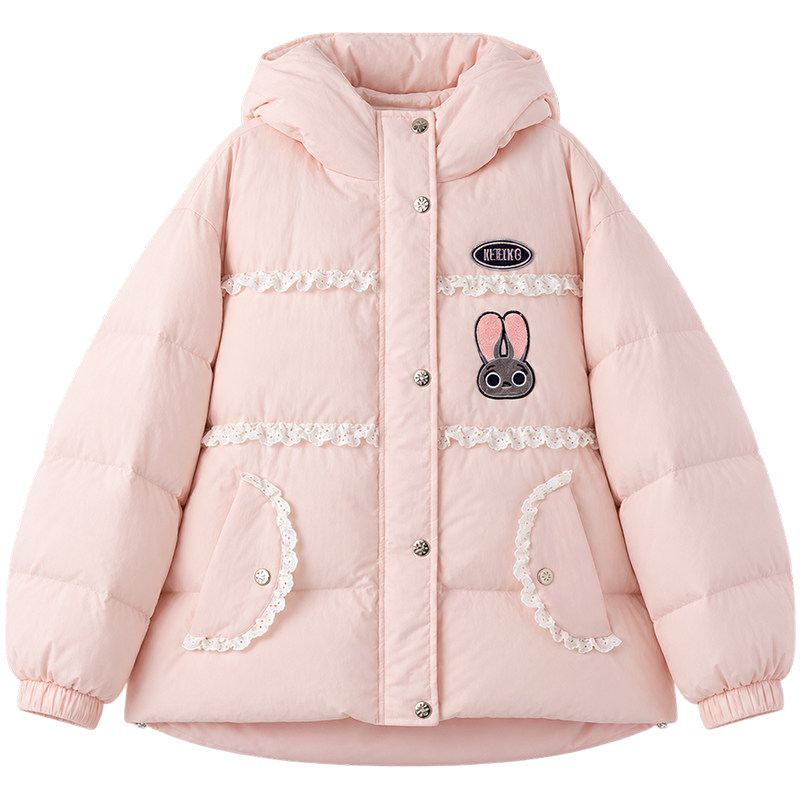 KEIKO可爱兔耳朵连帽棉服棉袄