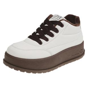 踩屎感二棉鞋女冬季2025新款加绒加厚保暖面包鞋厚底休闲运动板鞋