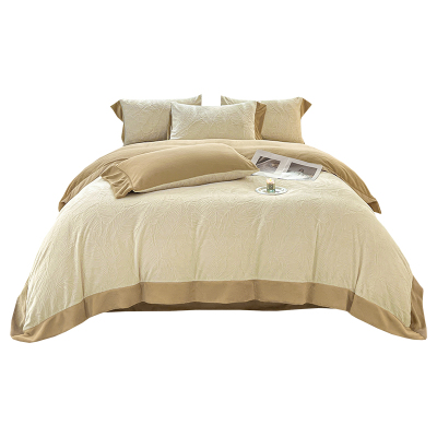 轻奢牛奶绒床上四件套2025新款双面加绒被套冬季珊瑚绒床单床笠