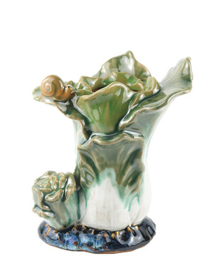 白菜花插风水吉祥物公仔石湾陶瓷