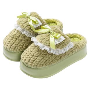 棉拖鞋女款秋冬季外穿2025新款网红厚底增高保暖加绒毛毛拖鞋女士