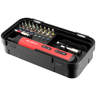 德力西电气电动螺丝批充电式大扭力维修工具直柄螺丝刀25批头套装