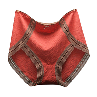 内裤女纯棉抗菌高腰收腹透气无痕蕾丝边大码胖mm200斤女士三角裤