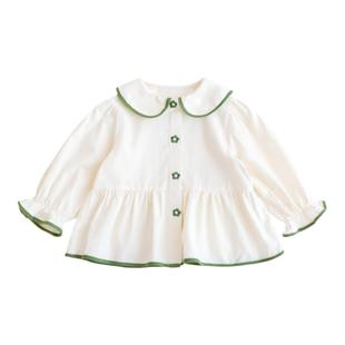 YOUGE幼歌 女童裙摆式娃娃衫背心套装儿童清新森系弹力云朵裤马甲