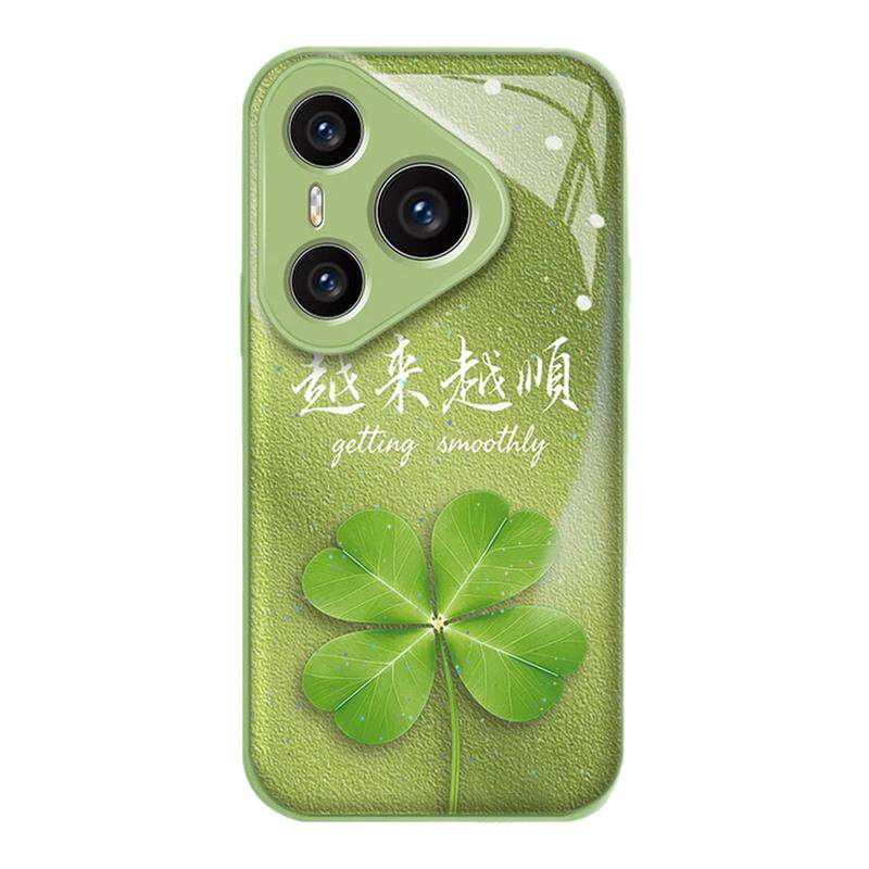 小清新越来越顺四叶草适用华为pura80pro手机壳新品高级感pura70pro网红爆款手机壳pura90pro防摔外壳保护套