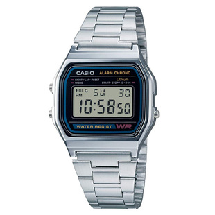 卡西欧CASIO A158WA-1 复古方块七年电力带闹钟秒表防水电子手表