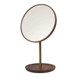 华尔兹梳妆镜实木化妆镜桌面台式桌面大镜面家用镜子可360度旋转