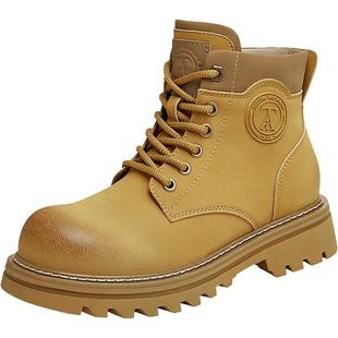 Tata他她米奇头马丁靴短筒大黄靴女靴加绒百搭2024冬季新CET01DD4