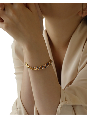 小众joys蓝白链条欧美风潮流手链