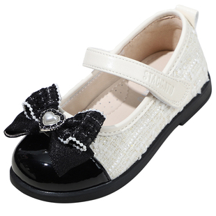 思加图童鞋春季小女孩洋气公主鞋时尚百搭小香风皮鞋女童软底单鞋