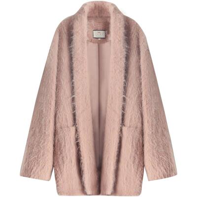 仿羊驼长绒感毛呢外套