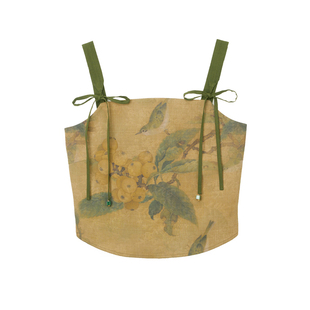 听旬枇杷行夏汉服女新中式背心开衫国风阔腿裤禅意风日常通勤套装