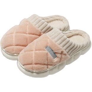 棉拖鞋女士冬季2024新款居家室内厚底防滑毛绒保暖可外穿棉鞋女款