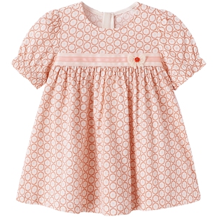 【商场同款】英氏儿童连衣裙夏季薄款纯棉印花女童公主裙宝宝裙子