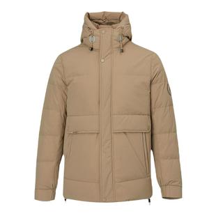 【商场同款】圣得西卡其色羽绒服男秋冬季专柜正品纯色连帽外套