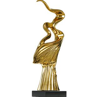 意气飞扬现代轻奢摆件高档玻璃酒柜创意客厅办公室家居装饰工艺品