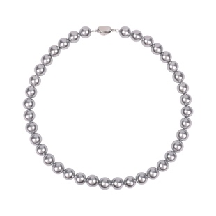 铂金灰色真多麻珍珠项链925银颈链秋冬毛衣链女银灰倪妮同款12mm
