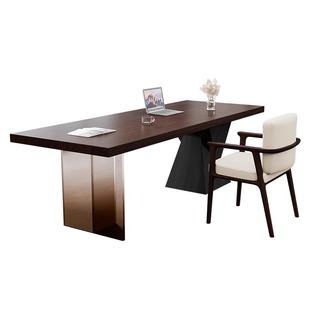 意式极简书桌客厅实木大长桌轻奢亚克力悬浮老板桌学习桌子电脑桌