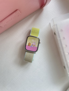 透气尼龙魔术贴回环表带适用于苹果手表iWatch7代applewatch6543