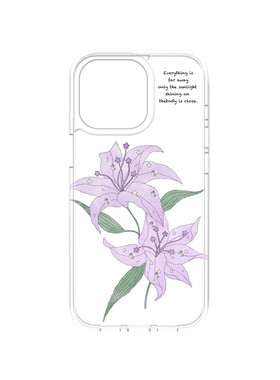 nowtoo原创透明紫色钻石百合花双层imd亮面苹果iphone手机壳新款2025网红爆款独特好看14/15/16/17promax适用